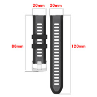 Bracelet de montre de sport en silicone bicolore pour Garmin Forerunner 165 Bracelet de montre étanche doux et respirant 20mm