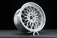 Jantes en alliage forgé VeroX 2 pièces, finition argent brossé, design rivet mesh, 18-26 pouces, 5x112 5x114.3 5x120 pour BMW Audi Mercedes JDM