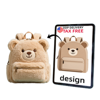 Sac à dos en peluche ours en peluche dessin animé Kawaii sac d'école en peluche Kawaii doux et chaud personnalisé peluche