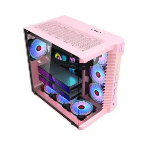 Caja de ordenador de oficina de escritorio de alta calidad compatible con ATX matx placa base pc CPU RGB ventilador cajas de ordenador para juegos de ordenador