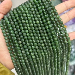 Perle di Cristallo Naturale Curativo, Perle di <span class=keywords><strong>Diaspro</strong></span> Canadese, Perle di Giada <span class=keywords><strong>Verde</strong></span> Canadese, <span class=keywords><strong>Pietra</strong></span> Semipreziosa Liscia e Rotonda per Creazione di Gioielli - Product Image 2