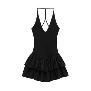 Vestido de Verano Elegante sin Tirantes de Tela Tejida para Mujer de Diseñador - Product Image 4