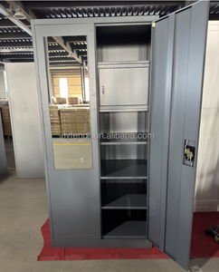 New Design Steel <b>Wardrobes</b> Customized Large <b>Mirror</b> Hanging Swing 2-Door <b>Wardrobe</b> Cabinet Safe for Workshop - Product Image 3