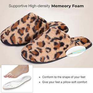 Slip Casual <span class=keywords><strong>in</strong></span> Memory Foam personalizzato con stampa leopardata personalizzata <span class=keywords><strong>in</strong></span> tutto il peluche <span class=keywords><strong>in</strong></span> Memory Foam <span class=keywords><strong>in</strong></span> 100% di <span class=keywords><strong>lana</strong></span> calda invernale <span class=keywords><strong>pantofole</strong></span> pelose - Product Image 3