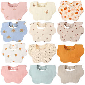 Usine nouveau-né bébé 100% coton biologique taille parfaite bavoir réglable haute qualité doux confortable mousseline écharpes - Product Image 1