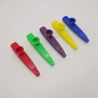 Apito de plástico kazoo colorido para educação pré-escolar, percussão kazoo barato colorido