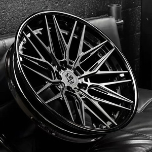 JJSEES Jantes en alliage d'aluminium forgé noir en deux parties 5x120 5x114.3 5x112 18 19 21 22 24 26 20 pouces pour bmw audi <span class=keywords><strong>Ferrari</strong></span> - Product Image 2