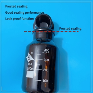 Tứ Xuyên cao Borosilicate Thuốc thử chai thủy tinh bò trong suốt với mũ màu khác nhau màu xanh vàng nâu cho phòng thí nghiệm sử dụng - Product Image 5