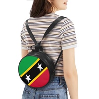Sac à dos en cuir PU avec drapeau national de Sainte-Kitts et Nevis, élégant, pour femme, portable, double usage, sac à bandoulière, fermeture éclair, numérique