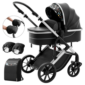 Poussette réversible pour nouveau-nés 2024 avec siège auto en coton certifié CE - Product Image 4