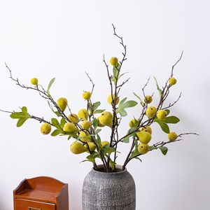 Branche de fleurs artificielles CallaFloral en mousse, vert, vert rosé, jaune rosé, rouge, branche unique, pour décoration de mariage, artisanat, style INS - Product Image 2