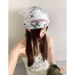 Foulard con Stampa Graffiti in Stile Y2K, <span class=keywords><strong>Turbante</strong></span> Leggero in Rete, <span class=keywords><strong>Bandana</strong></span> per Donna, Abbigliamento Streetwear Estivo per Attività all'Aperto - Product Image 4