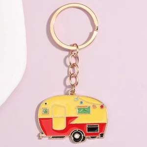 Llavero de caravana de Metal encantador a la moda, llavero de caravana de goma duradera, diseño de aceite para parejas, bolsa, accesorio colgante - Product Image 6