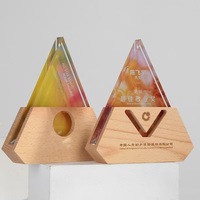 Trophée en cristal personnalisé en gros, récompense en verre transparent avec logo personnalisé