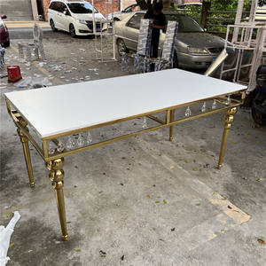 Luxus Golden Edelstahl Hochzeit Braut und Bräutigam Esstisch - Product Image 2