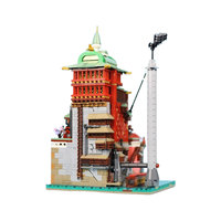 Funbuild MOC-258292 Retro Oryantal Çok Katlı Pavyon Yapı Taşları Paket Seti Çok Katmanlı Japon Tarzı Kule Tuğla Oyuncak