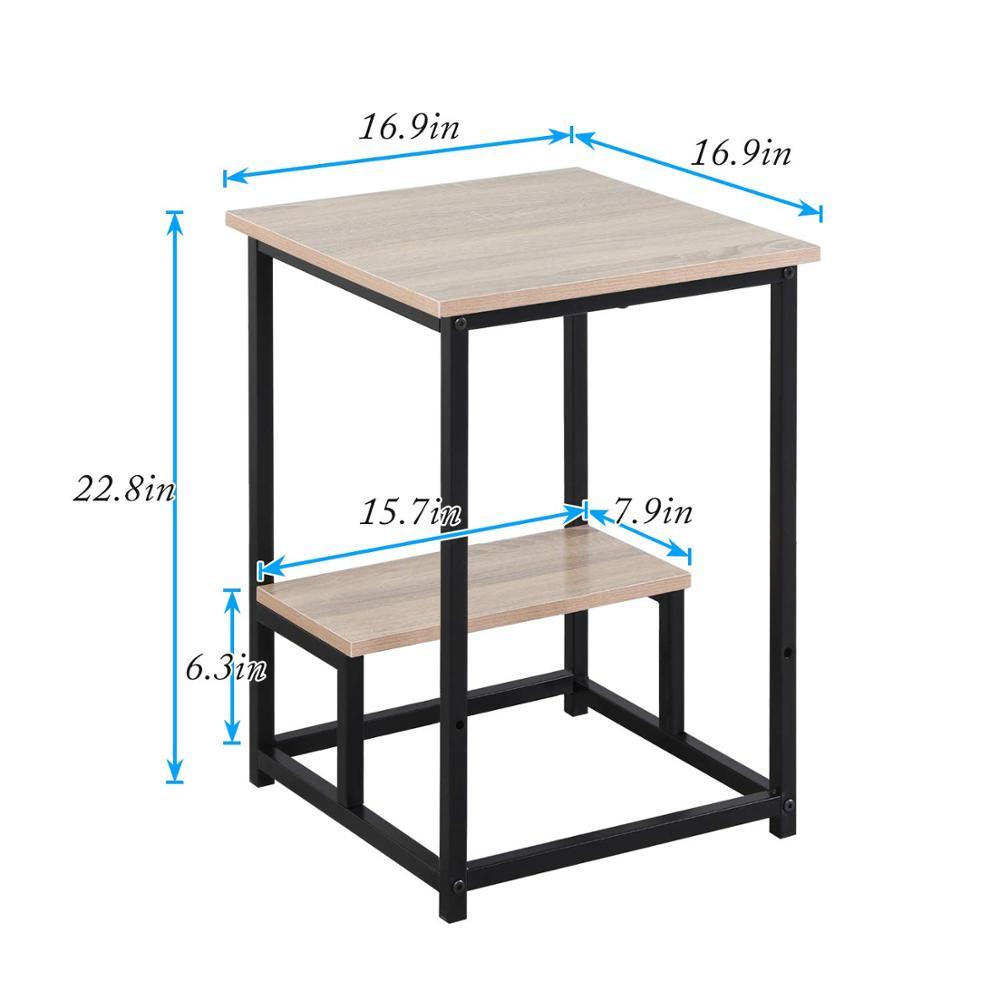 Table D'appoint moderne avec Étagère De Rangement table basse avec la jambe en métal