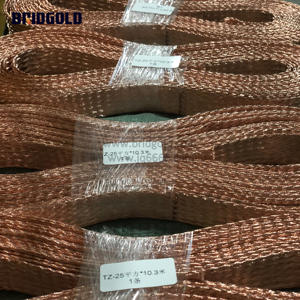 Медная шина 25 мм2 гибкий плоский плетеный наземный Ремень Плетеный соединитель заземления 150 А медная оплетка заземляющий провод gro - Product Image 4