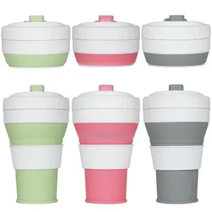 Wholesale Custom Logo Creative Silicone Collapsible Mugs Folding Camping Travel Coffee Mug
