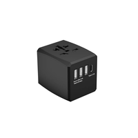 Adaptateur de voyage universel RRtravel 10A avec 3 ports USB/Type-C, 4 prises USA/UK/EU/AU, chargeur mural tout-en-un pour téléphone et ordinateur portable