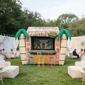 Tente de bar gonflable personnalisée en forme de <span class=keywords><strong>palmier</strong></span>, bar Tiki gonflable pour carnaval - Product Image 3