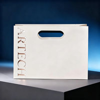 Sacs de luxe pour le shopping avec logos personnalisés en relief, poignées découpées, sacs cadeaux pour petites entreprises, sacs en papier pour cosmétiques et produits de beauté