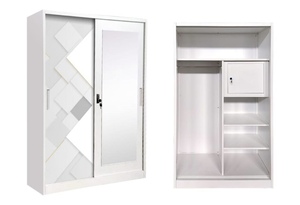 Armario de Acero de 2 Puertas Corredizas para Dormitorio con Espejo, Diseño de Fábrica - Product Image 5