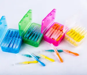 Evde ağız bakımı derin temizlik için toptan yumuşak EVA interdental fırça.