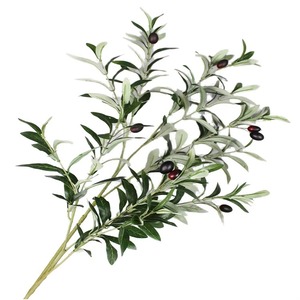Vente en gros de branches de feuilles d'<span class=keywords><strong>olivier</strong></span> artificielles réalistes avec fruits, tiges d'<span class=keywords><strong>olivier</strong></span> en soie pour la décoration de vases à la maison - Product Image 1