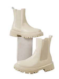 Botines de tacón grueso para mujer, estilo británico, suela gruesa, talla grande, novedad de otoño - Product Image 1