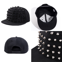Casquette de baseball personnalisée en usine, style hip-hop urbain, avec rivets doubles en acier inoxydable pour la danse de rue