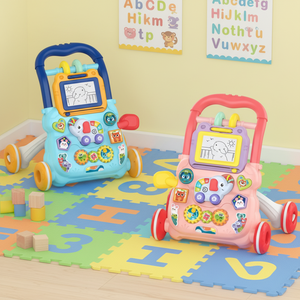 KSF Nouveau Trotteur Musical Éducatif pour Bébé avec Tableau <span class=keywords><strong>de</strong></span> Dessin et Jeux, Trotteur d'Apprentissage Assis-Debout, Jouet pour Bébé et Tout-Petit - Product Image 4