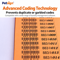Étiquettes de codes-barres pour blanchisserie Petsign, 7 chiffres, 9 chiffres, étiquettes de nettoyage à sec, tickets de suivi de vêtements par ordinateur, 10 000 pièces, vente en gros