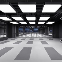 Suspension LED moderne et minimaliste en fer, design carré, 6000K, pour studios, bureaux, centres commerciaux, supermarchés et magasins de détail