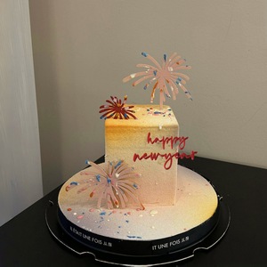 Decoración de Pastel de Acrílico con Fuegos Artificiales de Miel y Dulzura para Nochevieja, Adorno para Pastel del Festival de Primavera 2026 - Product Image 2