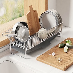 Escurridor de platos de acero inoxidable 304 para cocina, de montaje en suelo, con borde estrecho, ultraestrecho, de una sola capa, para almacenamiento bajo fregadero - Product Image 2