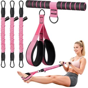 Bande de résistance à pédale Leaping Waves avec poignées détachables, équipement de fitness pour yoga, étirements et mise en forme du corps - Product Image 1