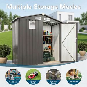 Premium 6x4 FT <strong>Metal</strong> <strong>Shed</strong> Outdoor Storage Cabinet Waterproof Garden Tool House for Backyard Yard Storage - Product Image 2