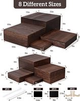 8 tailles de supports de buffet rustiques et durables en bois à cinq niveaux avec mini-panneaux pour la décoration de fête