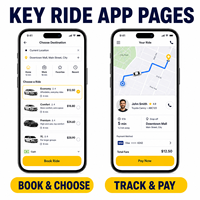 Aplicación Avanzada de Transporte Privado para IOS y Android con Reserva de Viajes, Emparejamiento de Conductores y Rastreo GPS en Tiempo Real LionCreate