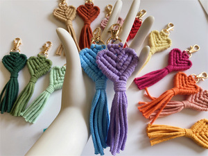 Gros Boho Amoureux <span class=keywords><strong>Macramé</strong></span> <span class=keywords><strong>Porte</strong></span>-clés Tissage À La Main Coeur <span class=keywords><strong>Porte</strong></span>-clés Gland <span class=keywords><strong>porte</strong></span>-clés Sac Pendentif Coton En Forme De Coeur <span class=keywords><strong>Porte</strong></span>-clés - Product Image 5