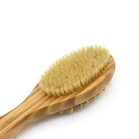 Brosse de douche double face à long manche, exfoliant corporel, brosse sèche à poils de sanglier, masseur pour éliminer les odeurs