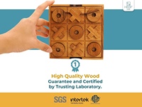 Jeu de Tic Tac Toe en Bois XO pour Table Basse Intérieure – Décoration de Salon et de Bureau, Cadeau pour Toutes les Occasions