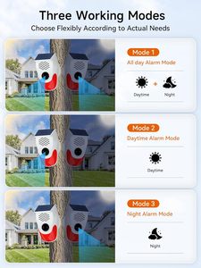Alarme solaire <span class=keywords><strong>AGSHOME</strong></span> à détecteur de mouvement 120 dB avec téléchargement vocal personnalisé, lumières stroboscopiques, télécommande, étanche IP65, dissuasif pour cerfs/ours - Product Image 5