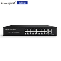 Switch PoE standard 48V 16 ports 10/100M avec 2 ports Uplink 1000M, 240W, prise d'alimentation intégrée, prêt à l'emploi, switch réseau Ethernet non géré