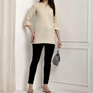 Venta al por mayor: Blusa Kurta de mujer a la moda, estilo veraniego, corte regular, ecológica, para fiesta en la playa, con botones, estampada, informal, de alta calidad. - Product Image 1