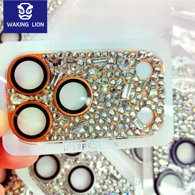 Handcrafted Diamond Lens Protector Sparkling Diamond Camera Cover Tempered Glass Compatible with iPhone 17 Pro Max Accessories