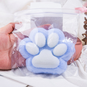 Kawaii Plush Paw Fidget Squishy In Pastel Blue Pink And Purple For Anxiety Relief Cute <b>Desk</b> <b>Toy</b> And Gift Idea - Product Image 5