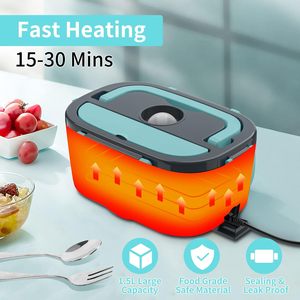 Chauffe-plat électrique personnalisé, boîte à lunch chauffante avec sac isotherme, pour voiture, camion, bureau, boîte à lunch électrique portable - Product Image 2