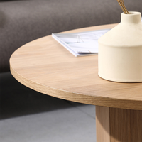 Mesa de Centro Moderna de Madera con Cubierta de Piedra Microcristalina, Mesa de Centro Orgánica Escandinava para Muebles de Sala de Estar